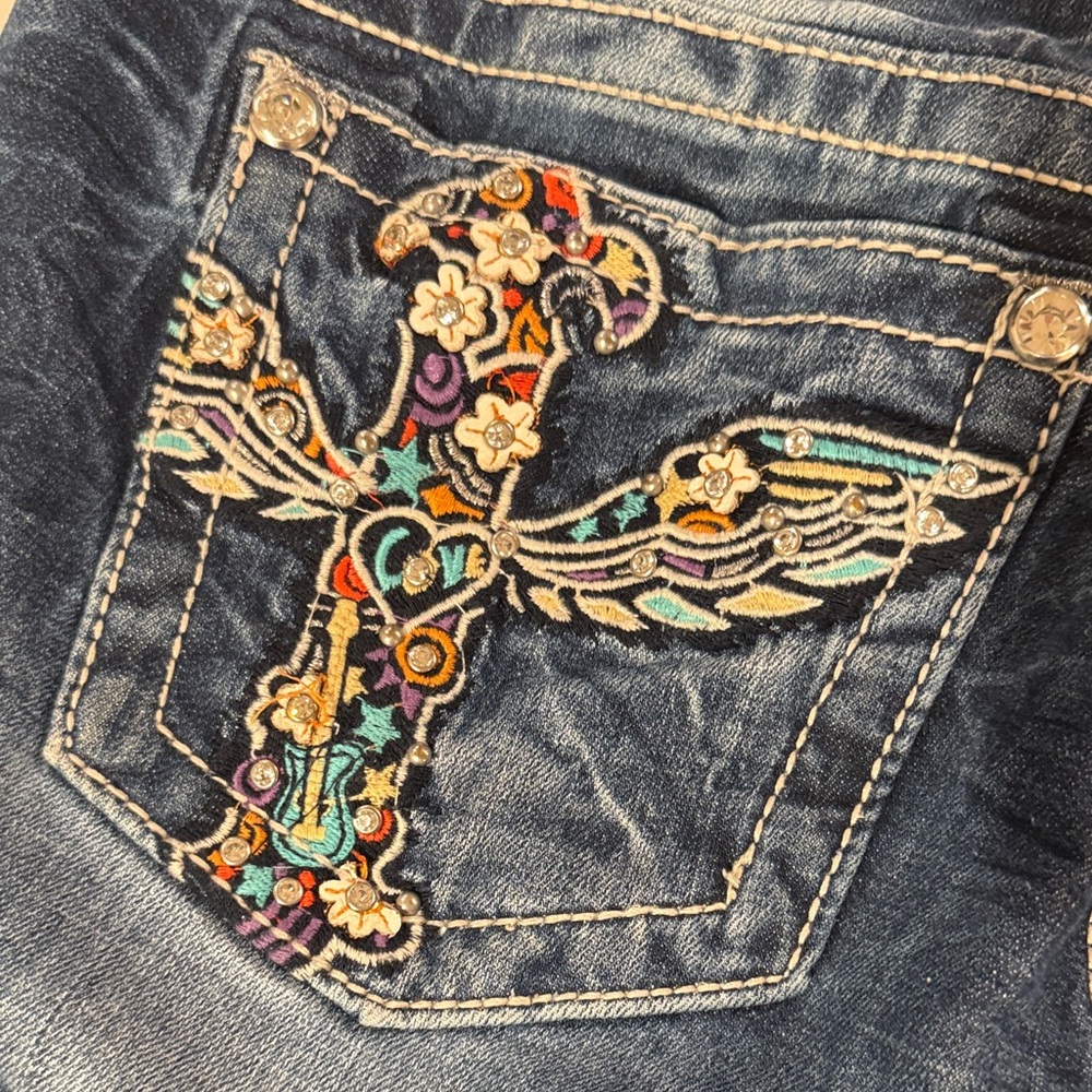 Miss Me Dark Blue Denim Bermudas - Picture 10 of 11